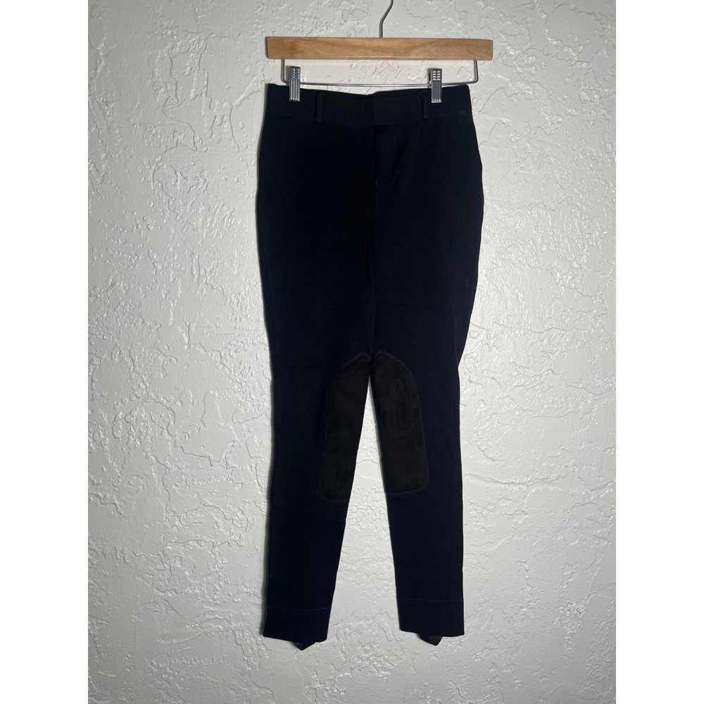 NWT FitsT4 Sports Riding Breeches Small Black Suede Knee Patch Equestrian Pants